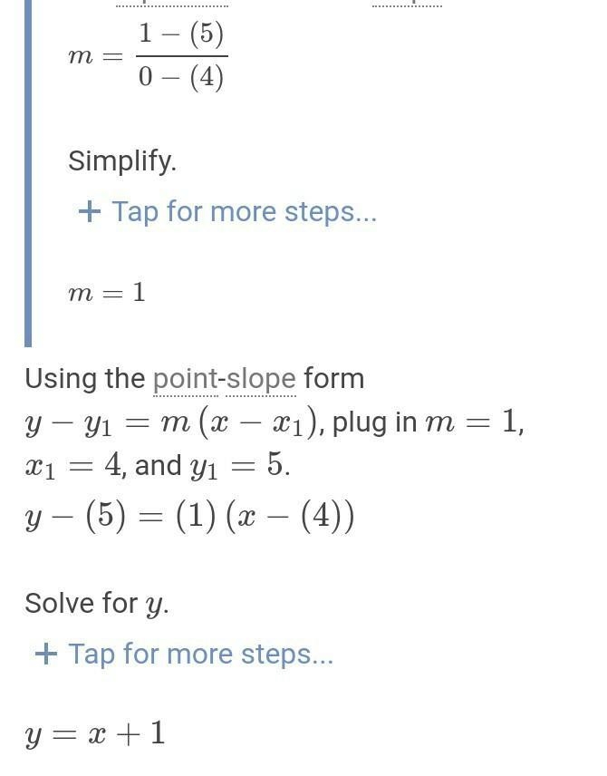 What is the slope of the line which passes through (4,5) and (0,1)-example-1