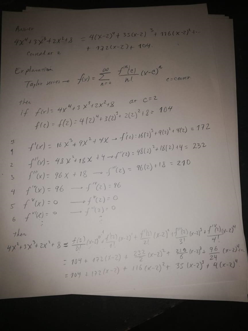 Write the Taylor Series for f(x) = sin (x)center 4x^4+3x^3+2x^2 x 8 centered at a-example-1