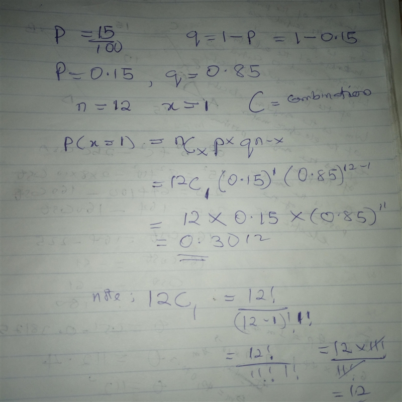 Products produced by a certain machine has 15% defective rate. What is the probability-example-1