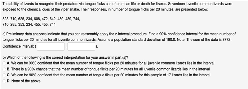 Preliminary data analyses indicate that you can reasonably apply the z-interval procedure-example-1