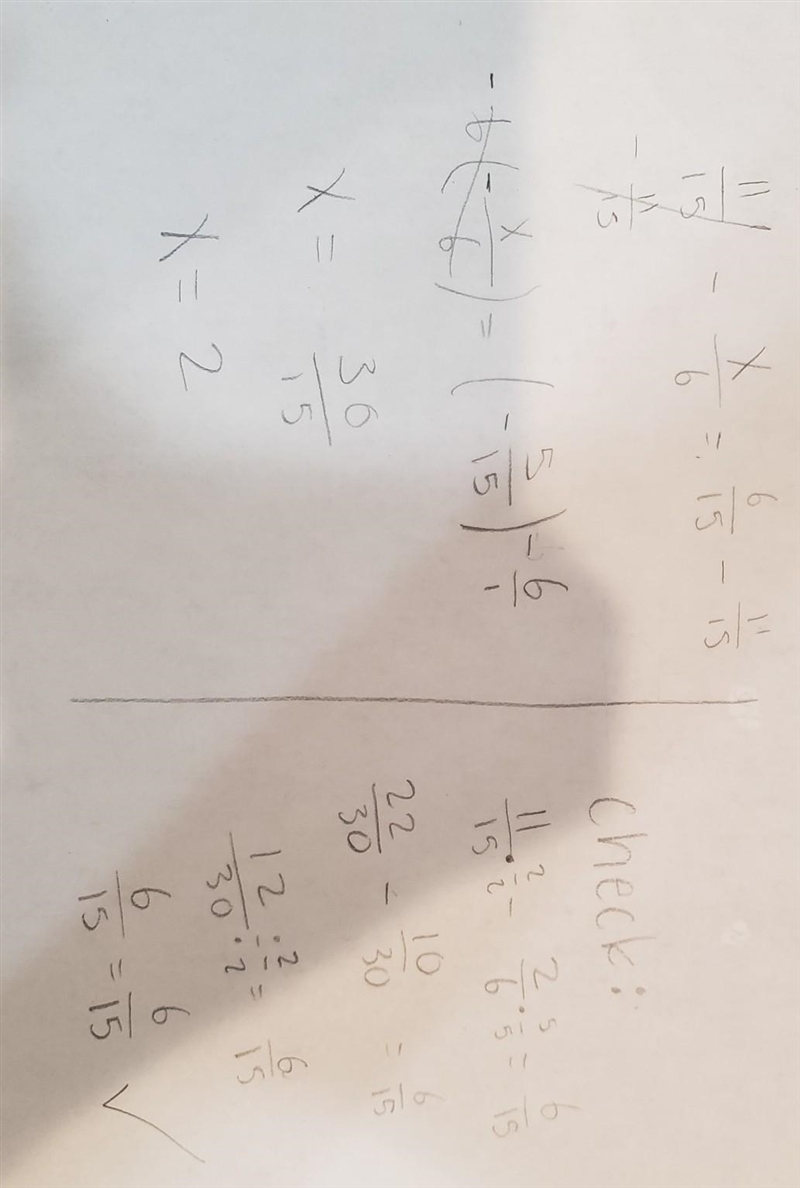 What is the missing number in the following equation? 11/15 - ?/6 = 6/15-example-1