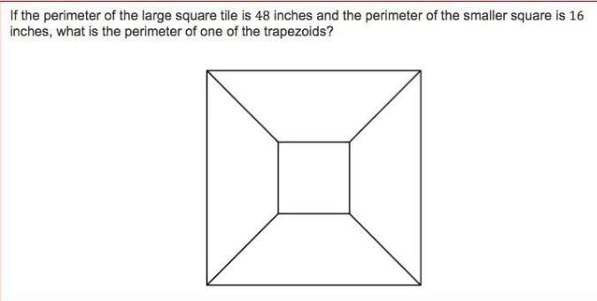 If the perimeter of the large square tile is 48 inches and the perimeter of the smaller-example-1