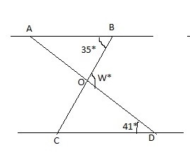 Find the measure of angle W in the attached diagram and explain how you found it. Please-example-1