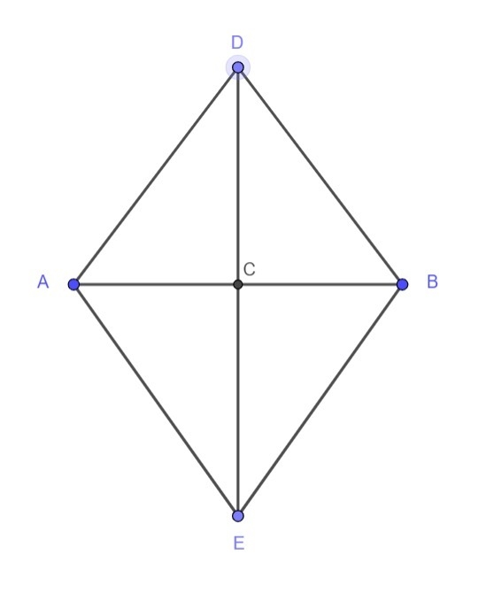 Charlene puts together two isosceles triangles so that they share a base, creating-example-1