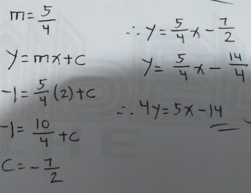 Given the slope of the line and one point that it passes through, represents the equation-example-1