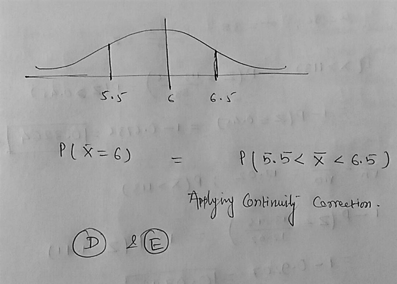 The value given below is discrete. Use the continuity correction and describe the-example-1