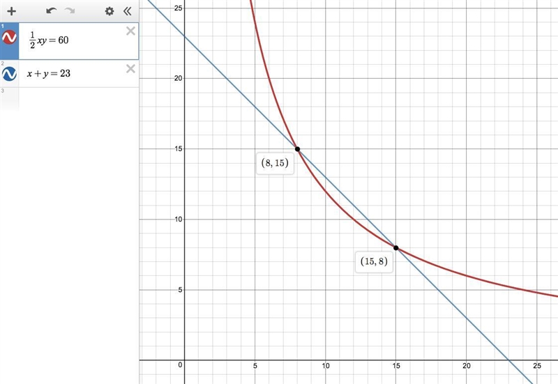 Find the lengths of the legs of a right triangle, if it is known that the sum of the-example-1