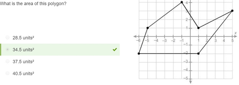 30 points!! What is the area of this polygon? 28.5 units² 34.5 units² 37.5 units² 40.5 units-example-1