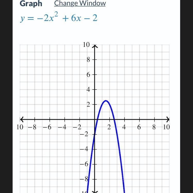 Graph the quadratic function f(x)= -2x^2 + 6x - 2-example-1