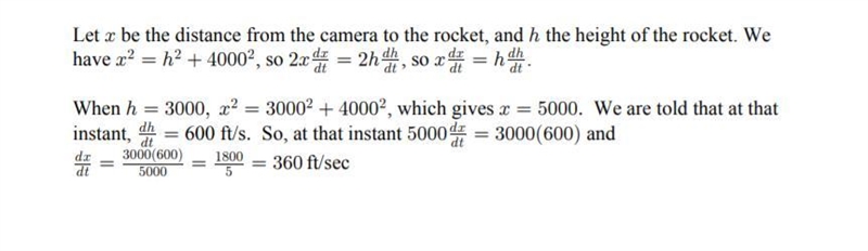 A television camera is positioned 4000 ft from the base of a rocket launching pad-example-1