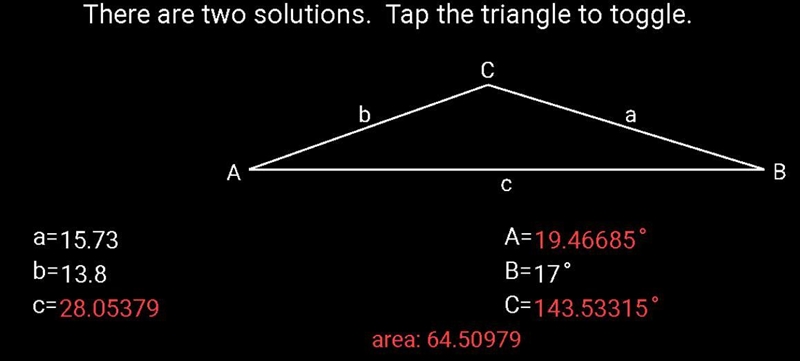 Two sides and an angle (SSA) of a triangle are given. Determine if the given measurements-example-1