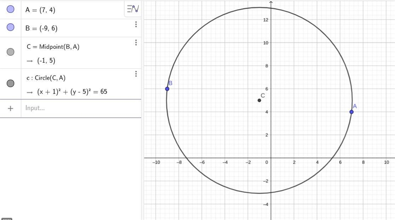 Find the​ center-radius form for the circle having the endpoints left parenthesis-example-1