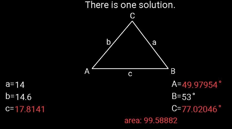 Solve ∆ PQR Q = 53°, p = 14, q = 14.6-example-1