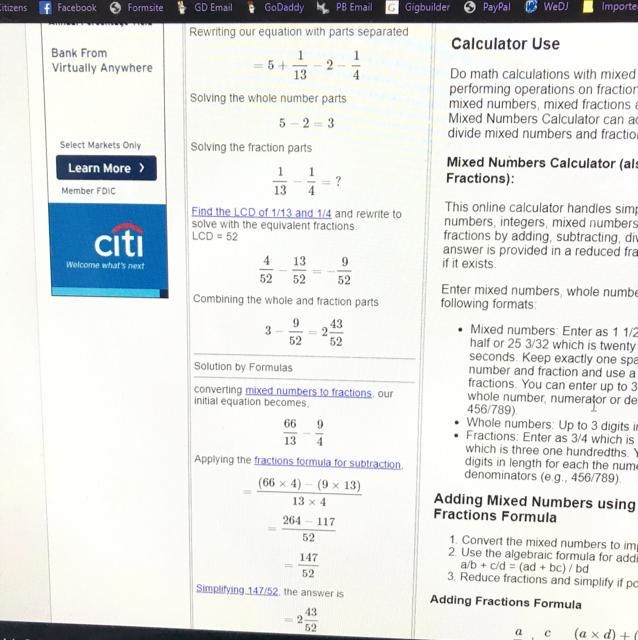 What is 5 1/3 - 2 1/4 reduced to lowest term-example-1