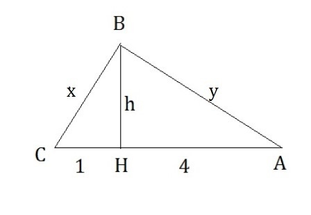 In triangle △ABC, ∠ABC=90°, BH is an altitude. Find the missing lengths. AH=4 and-example-1