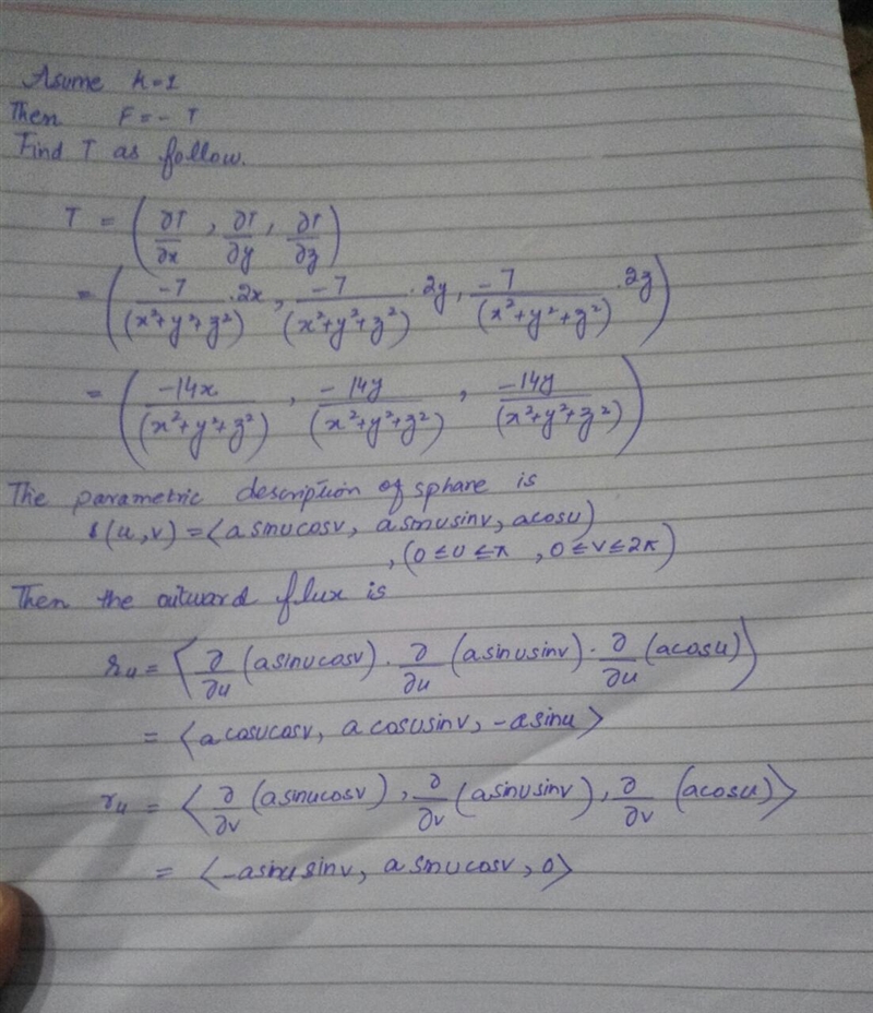 The heat flow vector field for conducting objects is F = - k T. where T(x, y, z) is-example-1