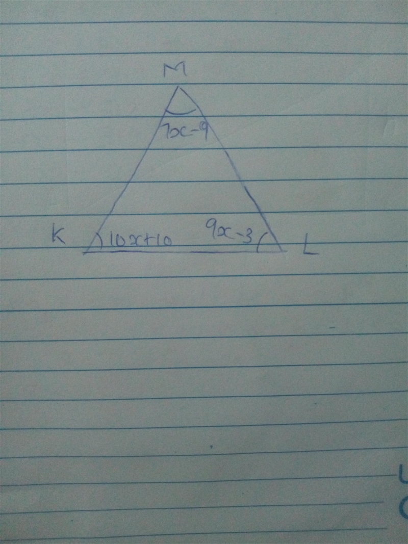 2. The variable expressions represent the angle measures of a triangle. Find the measure-example-1