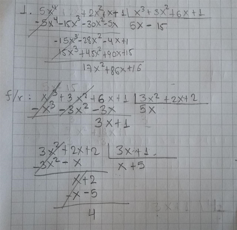 Use the Euclidean Algorithm to find the greatest common divisor of the polynomials-example-1