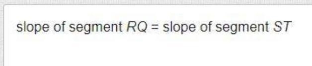 Felice knows that segment RS || segment QT. She wants to use the definition of a parallelogram-example-1