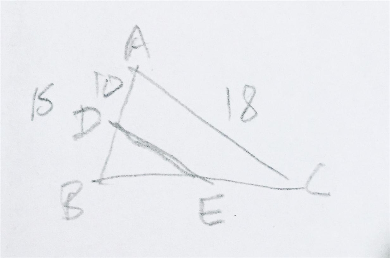 In triangle ABC segment DE is parallel to the side AC. (The endpoints of segment DE-example-1