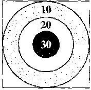 The three circles are all centered at the center of the board and are of radii 1, 2, and-example-1