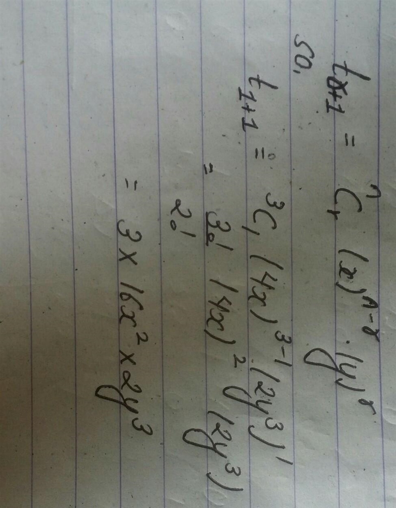 2nd term in expansion of the binomial theorem (4x+2y^3)^3 show work-example-1