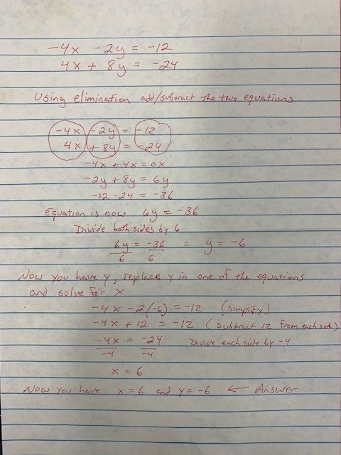 If someone sees this, can you kinda run thru it in a reply. Its solve using elimination-example-1