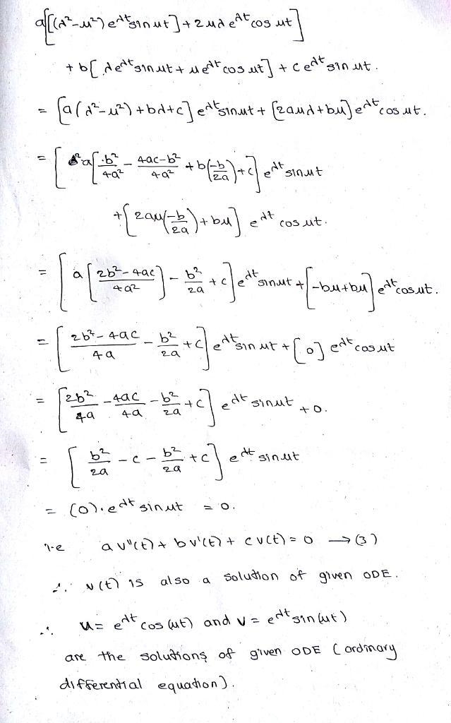 Consider the differential equation ay′′ + by′ + cy = 0, where b2 − 4ac < 0 and-example-2