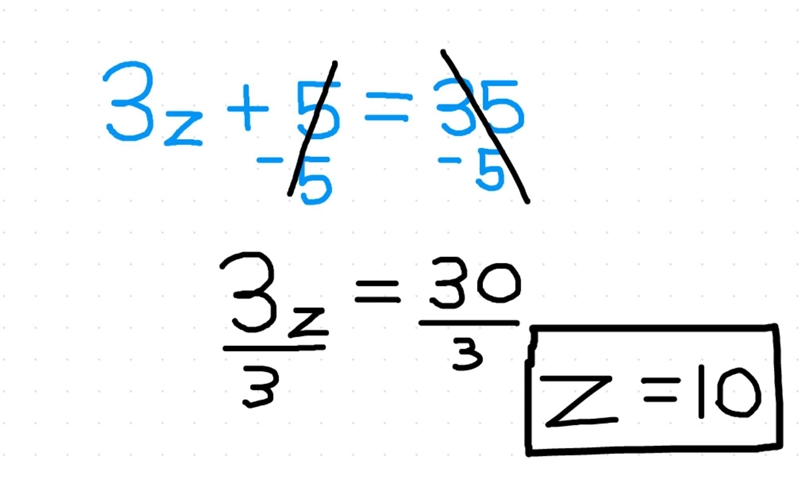 Solve the equation: 3z + 5 = 35-example-1