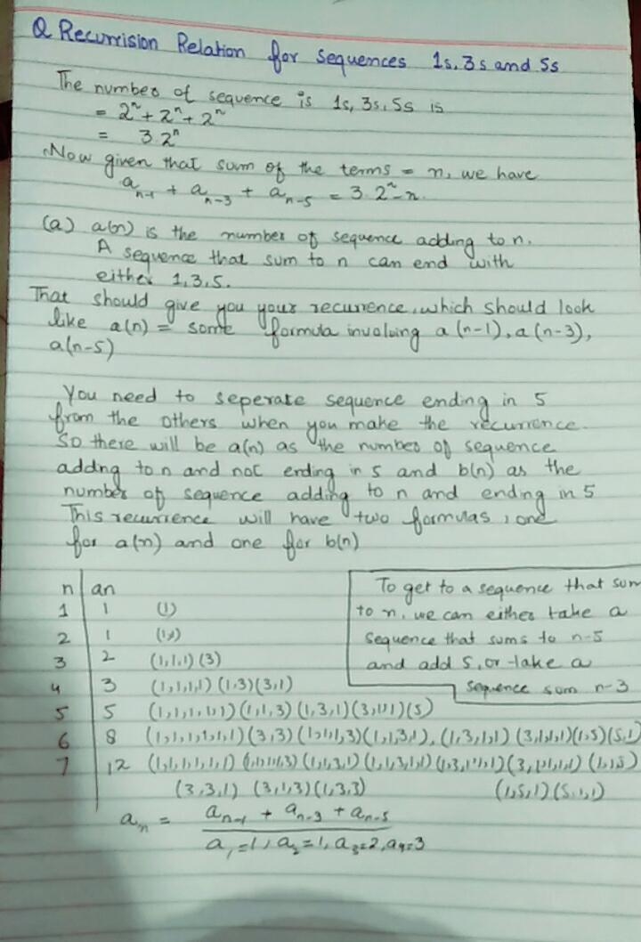 Find a recurrence relation for the number of sequences of 1s, 3s, and 5s whose terms-example-1