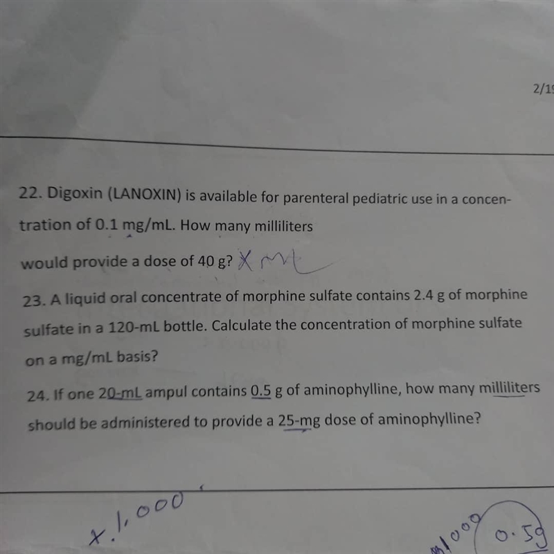 A liquid oral concentrate of morphine sulfate contains 2.4 g of morphine sulfate in-example-1