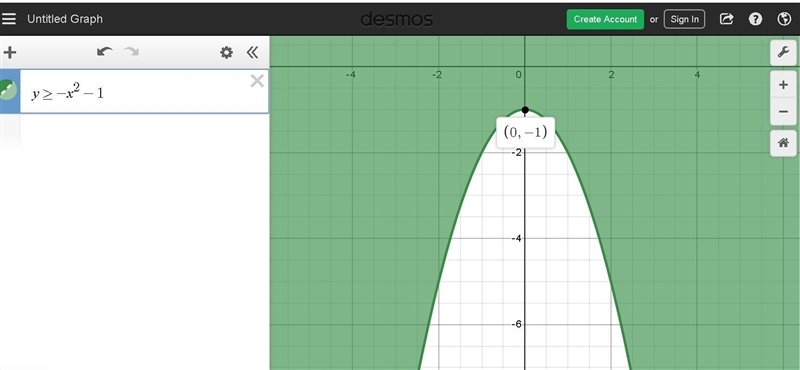 Graph y ≥ -x^2 - 1. Click on the graph until the correct graph appears.-example-1