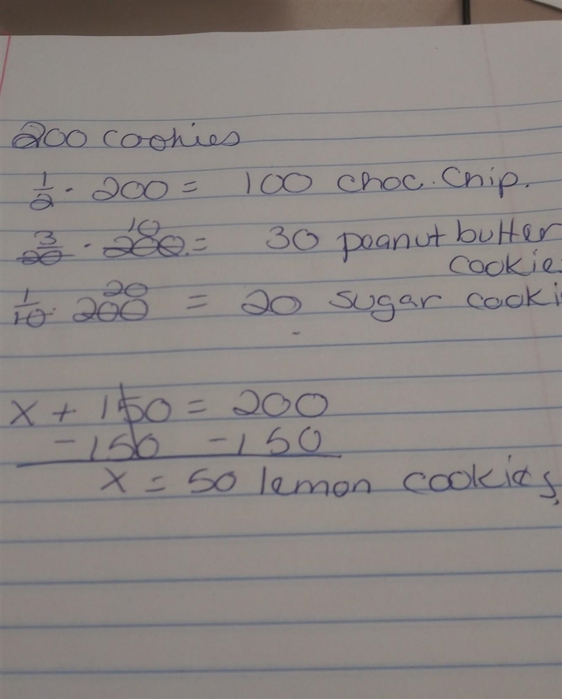 Stephen is baking cookies for his school bake sale. He bakes 200 cookies. 1/2 are-example-1