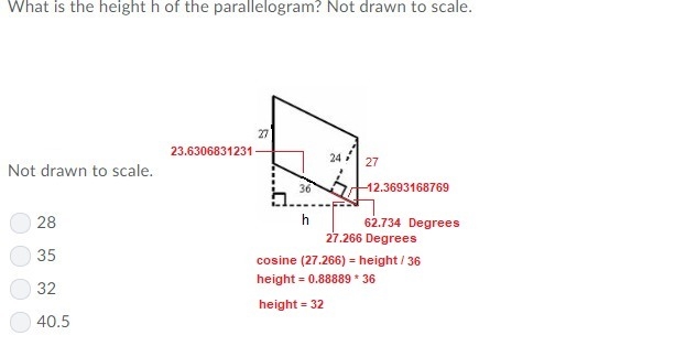 What is the height h of the parallelogram? Not drawn to scale. Not drawn to scale-example-1