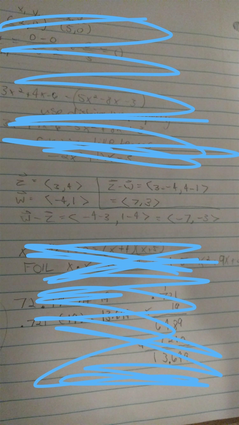 Negative vectors The graph shows vectors w and z. The resulting vector for w – z is-example-1