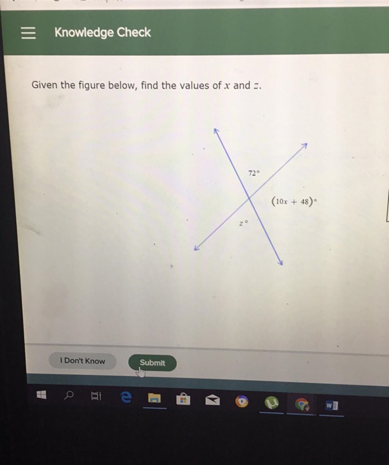 Can anyone help me solve for x and z?-example-1