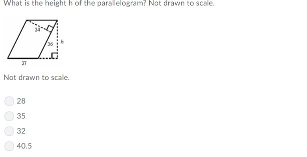 What is the height h of the parallelogram? Not drawn to scale. Not drawn to scale-example-1