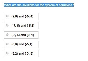 Consider the system of equations below. y = x + 6 y = x^2 + 6x + 6 What are the solutions-example-1