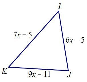 If ∠I≅∠K, find the perimeter of ΔJIK.-example-1