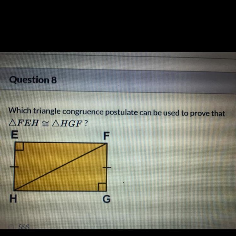 A. SSS B. HL C. SAS D. ASA Please answer this-example-1