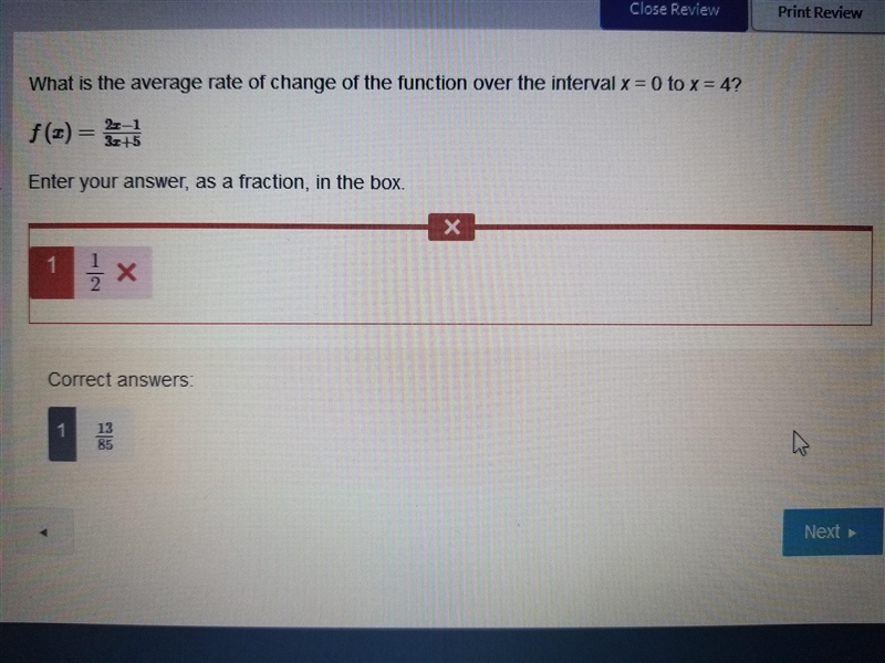 What is the average rate of change of the function over the interval x=0 to x=4? f-example-1