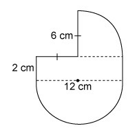 A semicircle and a quarter circle are attached to the sides of a rectangle as shown-example-1