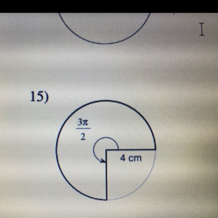 Need help badly #15 Find the area of each sector.-example-1