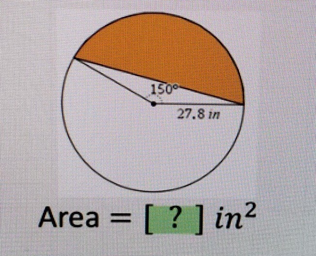 I have been stuck on this question for a while. I need to find the area of the shaded-example-1