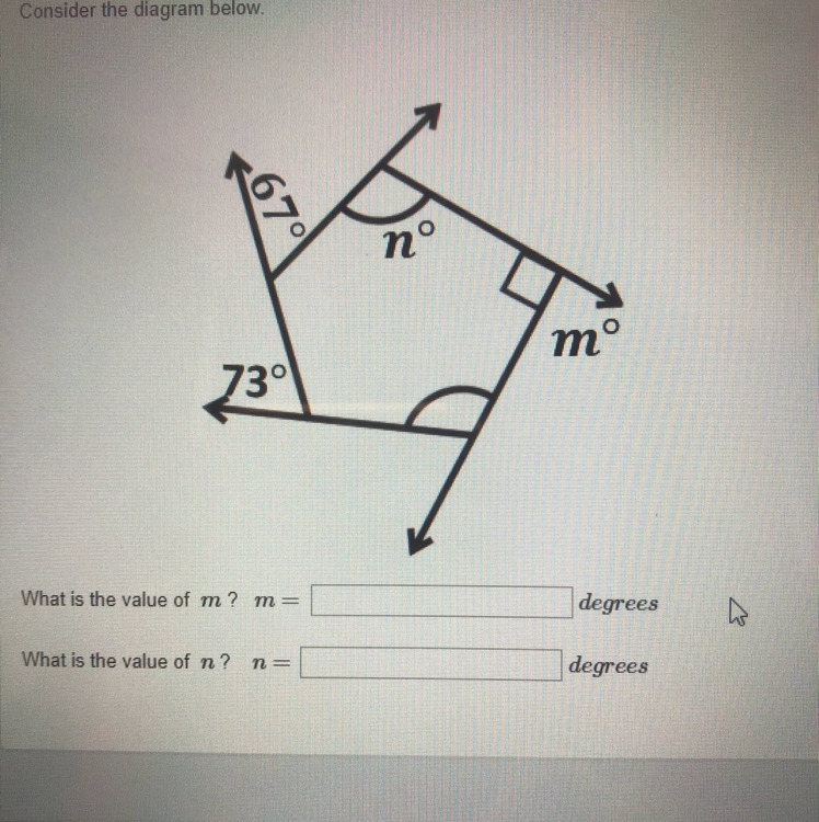 Consider the diagram above. What is the value of M? What is the value of N?-example-1