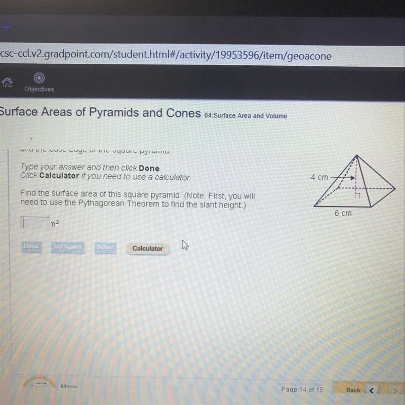 Find the surface area of this square pyramid-example-1