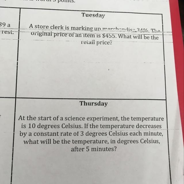 Who can help me with Tuesday and Thursday-example-1