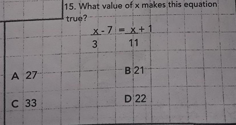 15. What value of x makes this equation true?​-example-1