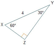 Given right triangle XYZ, what is the value of tan(Y)? A. 1/2 B. √3/3 C. √3/2 D. 2√3/3-example-1