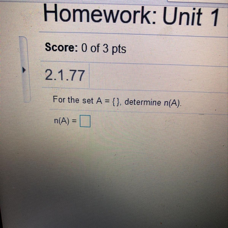 For the set A ={} determine n(A) =-example-1